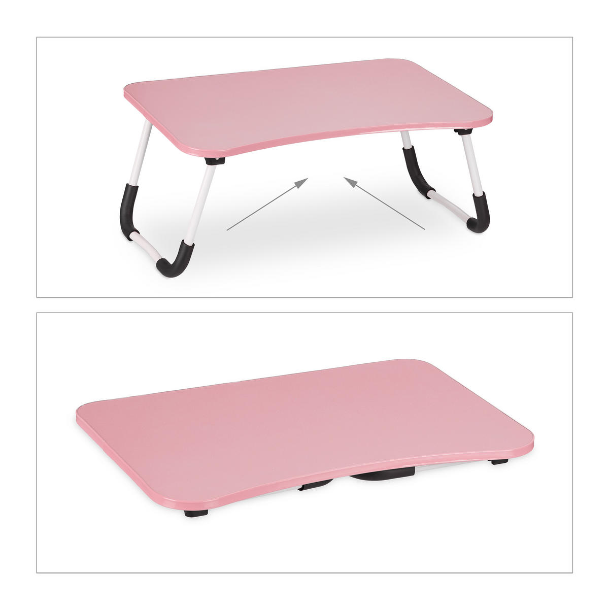 LAPTOPTISCH Pink klappbar - Rosa, Holzwerkstoff/Kunststoff (40/63/26cm) - Relaxdays