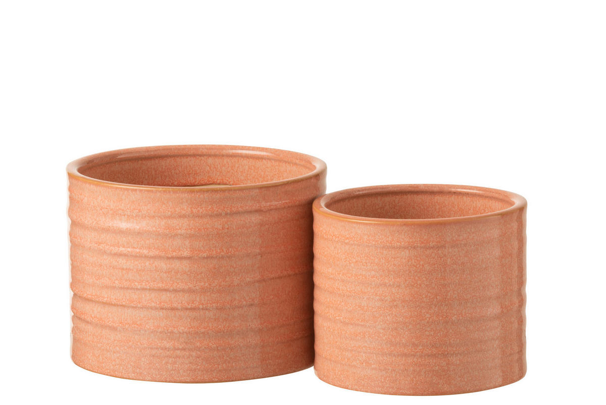 BLUMENTOPF EBEN - Töpferei - Orange - L - Ø 17,5 cm - Orange, Keramik (17.5/13cm) - J-Line