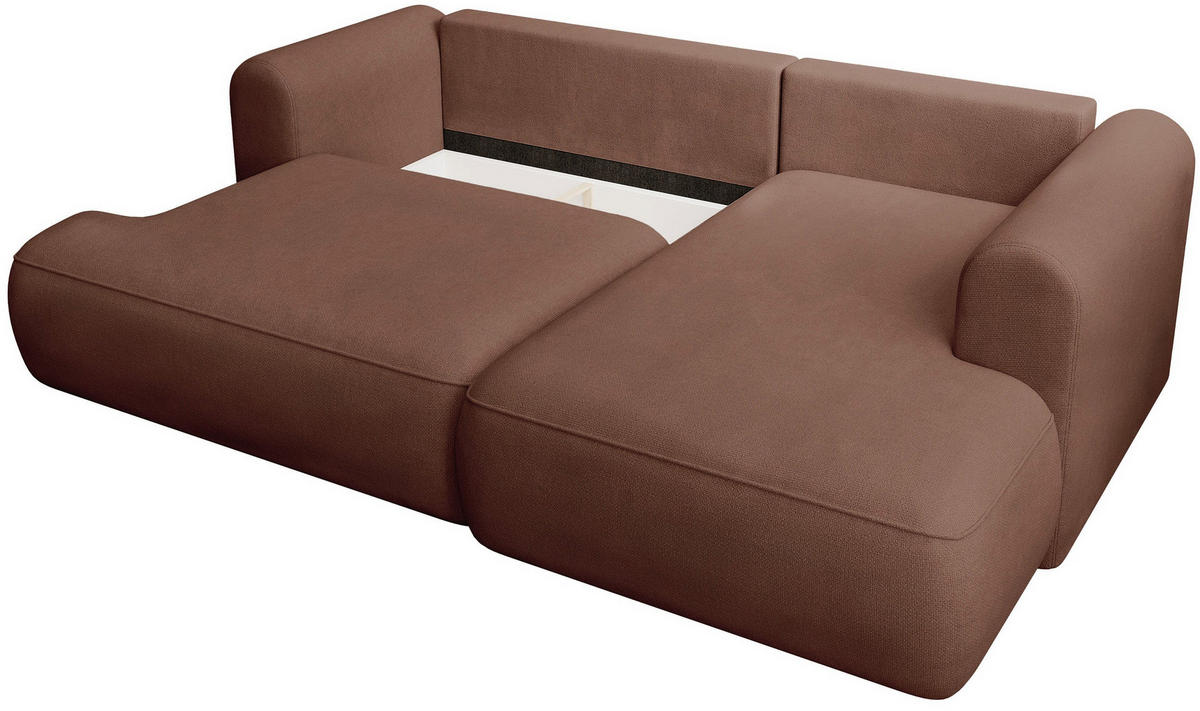 ECKSOFA Ovo Mini Kupfer rechts - Schwarz/Kupferfarben, Kunststoff/Textil (156/238cm) - Selsey