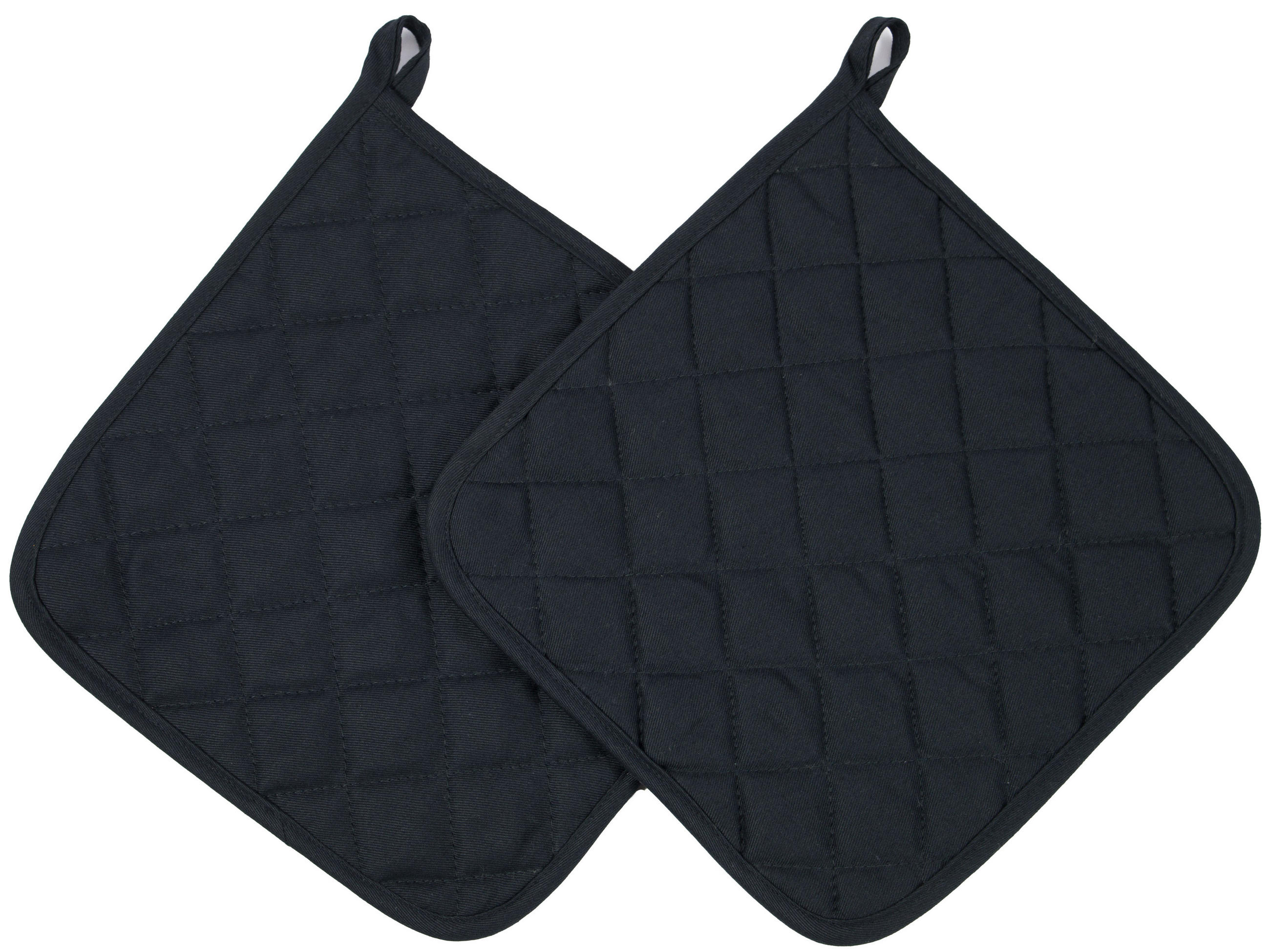 TOPFLAPPEN, 2er-Set, 24x24 cm, 100% Baumwolle, Schwarz - Schwarz, Textil (24/24cm) - Zollner