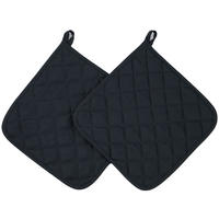 TOPFLAPPEN, 2er-Set, 24x24 cm, 100% Baumwolle, Schwarz - Schwarz, Textil (24/24cm) - Zollner