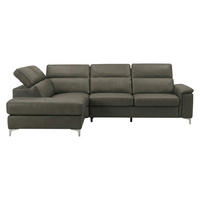 ECKSOFA Avenger Echtleder Greige - Greige, Leder/Metall (224/81/271cm)