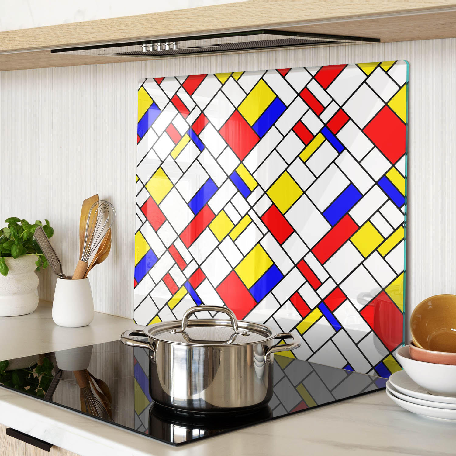 GLASPLATTE 60x52 cm Abstraktion - Multicolor, Glas (60/0.4/52cm) - TULUP