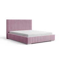 POLSTERBETT 180x200 cm mit Bettkasten, Lattenrost und Kopfteil, Eleganter Zanzibar-Stoffbezug, Rosa - Rosa, Holz (180/200cm) - Chilly