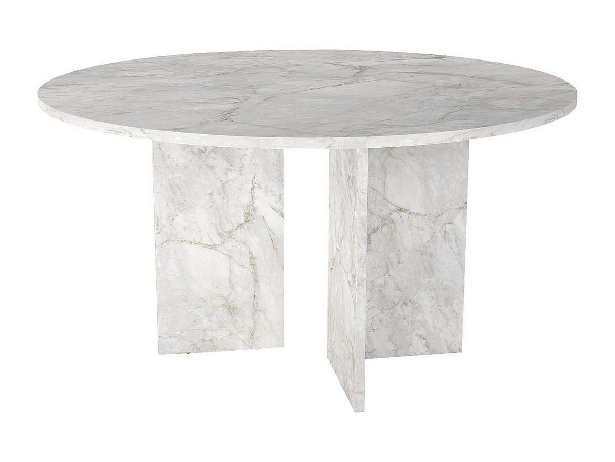ESSTISCH - 6 Personen - holz - weiß Topania - Weiß, Holz (138/138/75cm) - Vente-Unique