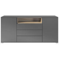 SIDEBOARD Skadu Eiche sägerau - Eiche San Remo, Holzwerkstoff (166.5/75.5/35cm) - Vladon