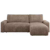 ECKSOFA ARGOS Braun Cord - Schwarz/Braun, Kunststoff/Textil (245/150cm) - MKS