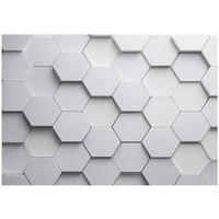 FOTOTAPETE 3D Hexagone Grau 400x280 cm - Multicolor, Papier (400/280cm) - Wallarena