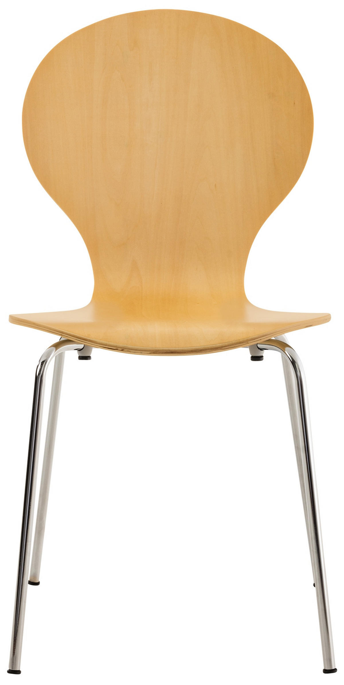 BESUCHERSTUHL 4er Set Holz natura - Eukalyptusholzfarben, Holz/Metall (43/86/45cm) - CLP