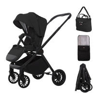 BUGGY Scale, Klein und Leicht, Teleskopische Führung, Kompakt Faltbar, Wickeltasche, Reisetasche - Schwarz, Textil/Metall (58/100cm) - BabyLux