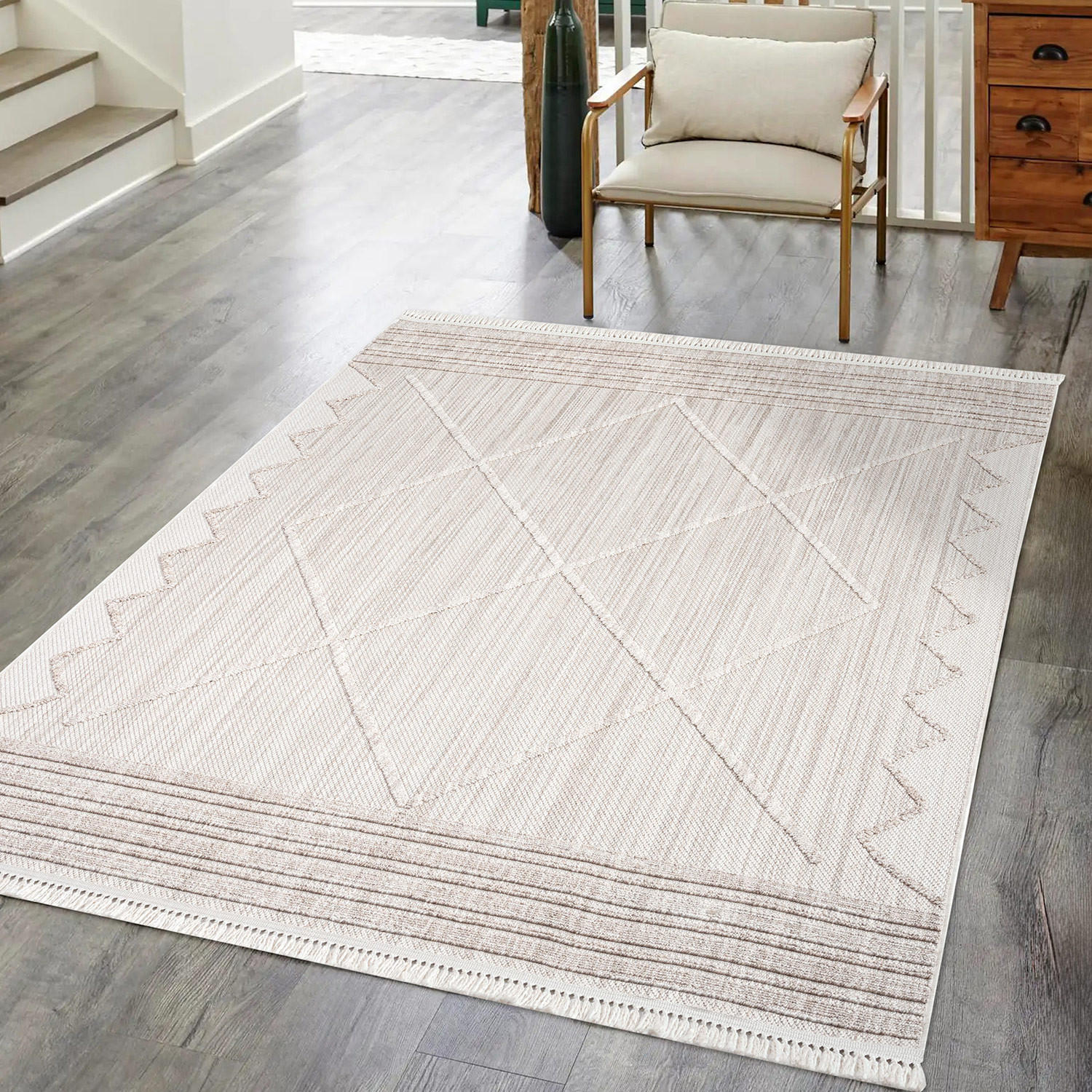 KURZFLOR-TEPPICH Clasico 8931 Beige 140x200 cm - Beige, Textil (140/200cm) - carpet city
