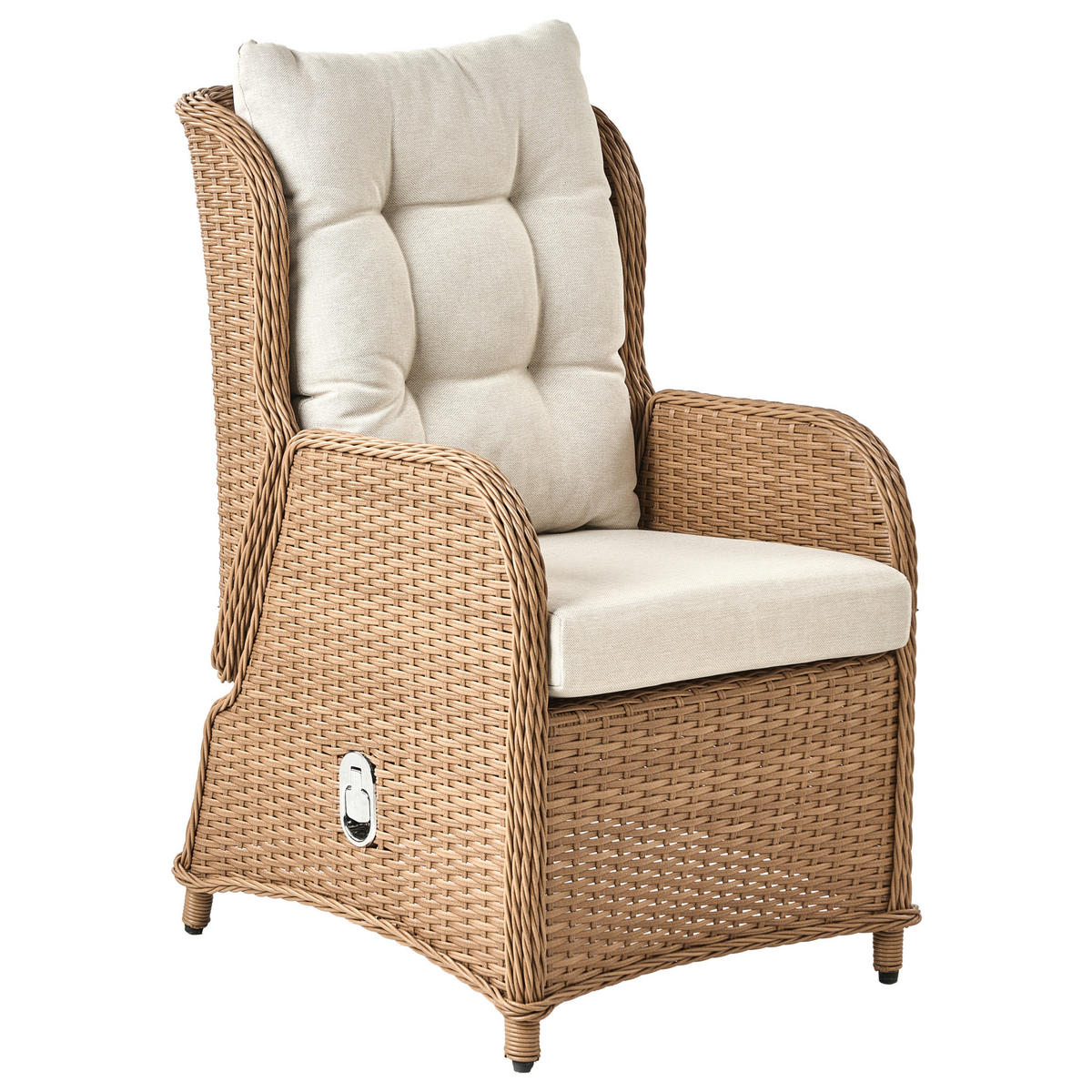 LOUNGE-SET Braun Ponza - Creme/Braun, Kunststoff (60/104/68cm) - Beliani