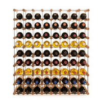 WEINREGAL Vinotega Mod Metal 92,5x82,5x24,5 cm 8x9 Flaschen Massives Kiefernholz Braun Geölt - Braun, Holz (82.5/92.5/24.5cm) - PROREGAL