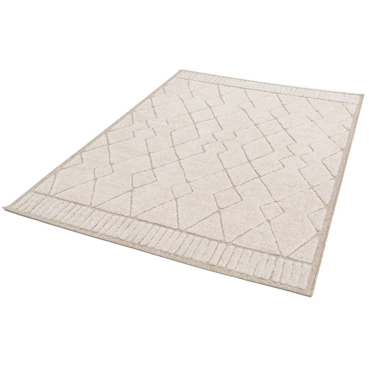 TEPPICH Design Relief-Effekt beige - Beige, Textil (120/170cm) - AFK Living