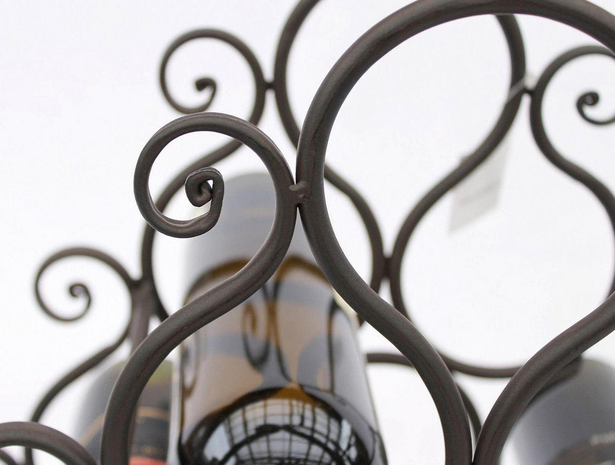 WEINREGAL für 10 Flaschen Metall Dunkelbraun 43/19/52 cm - Braun, Metall (43/52/19cm) - DanDiBo