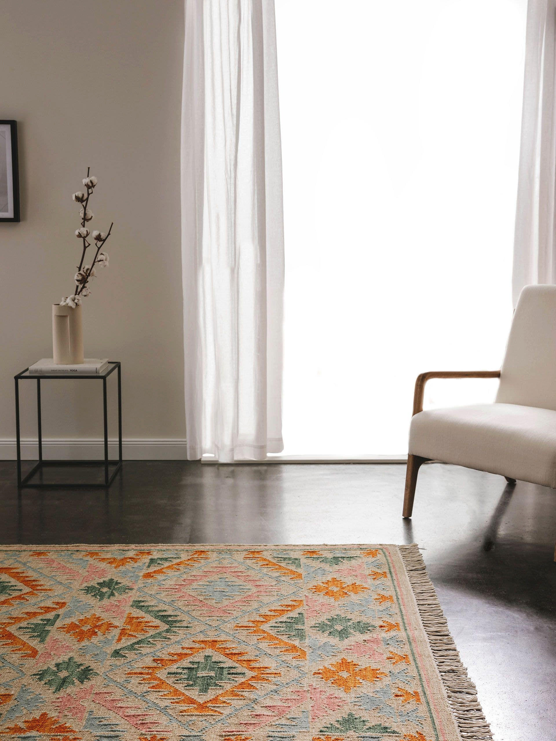 KELIM handgewebt Zohra Multicolor/Beige 200x300 cm - Multicolor, Textil (200/300cm) - benuta Pure