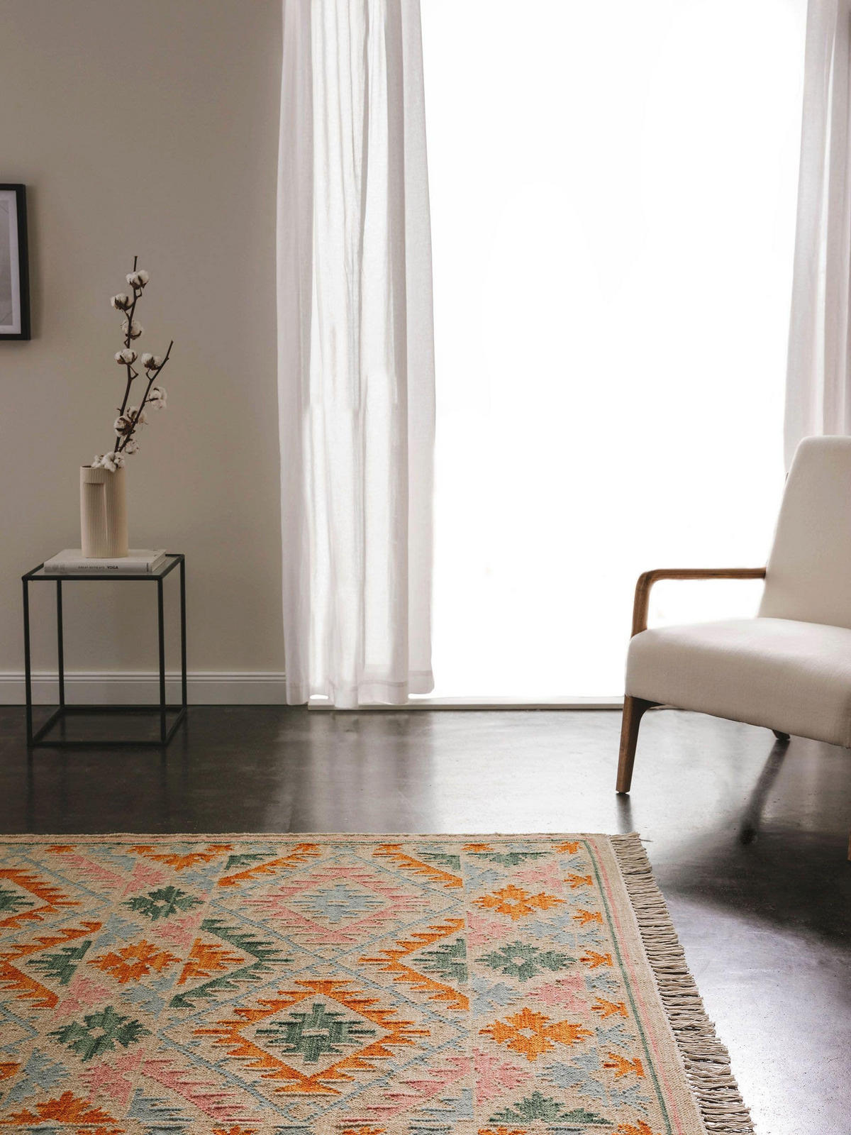 KELIM handgewebt Zohra Multicolor/Beige 120x170 cm - Multicolor, Textil (120/170cm) - benuta Pure