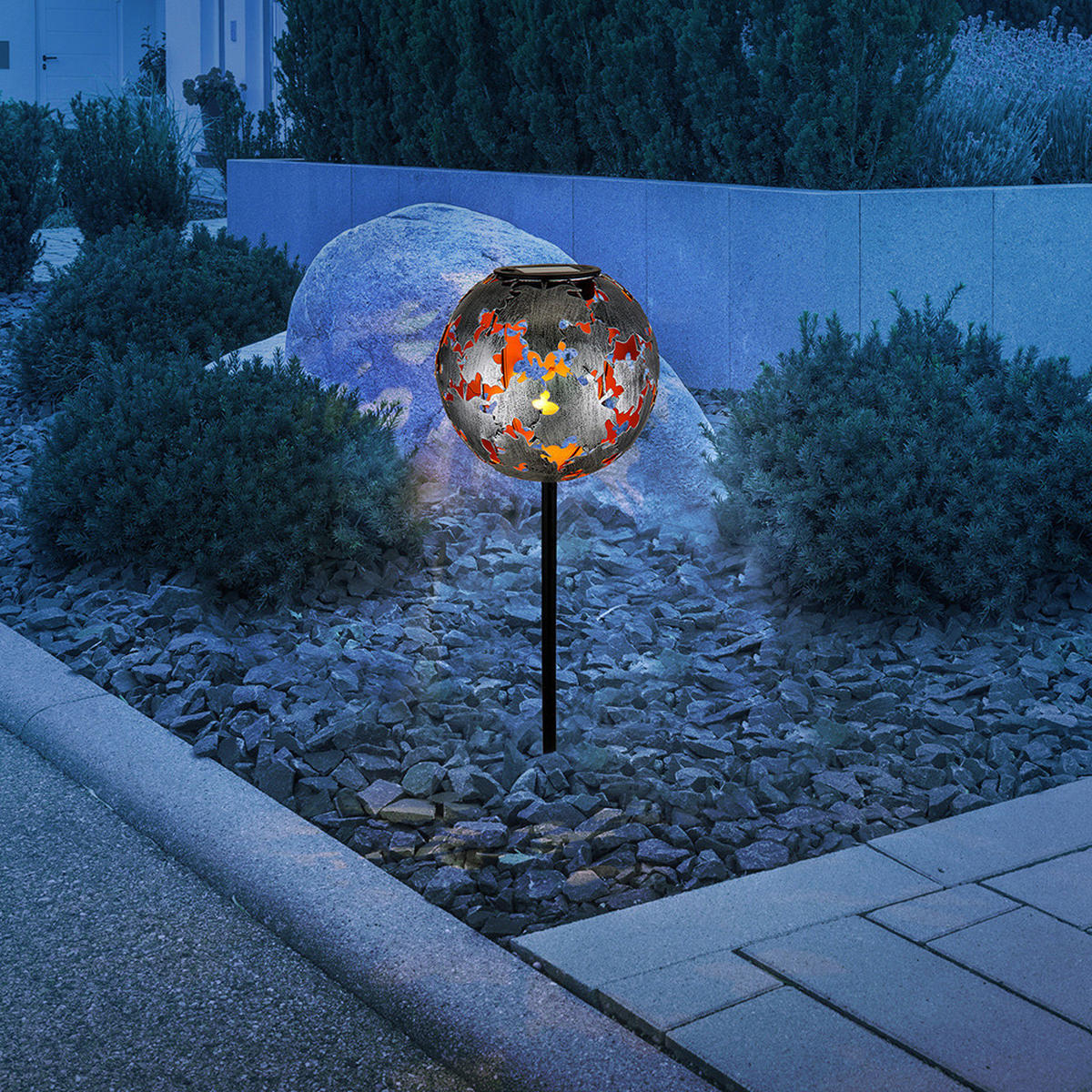 LED AUSSENLEUCHTE Metall Silber - Silberfarben, Metall (18/18/52.5cm) - Globo Lighting