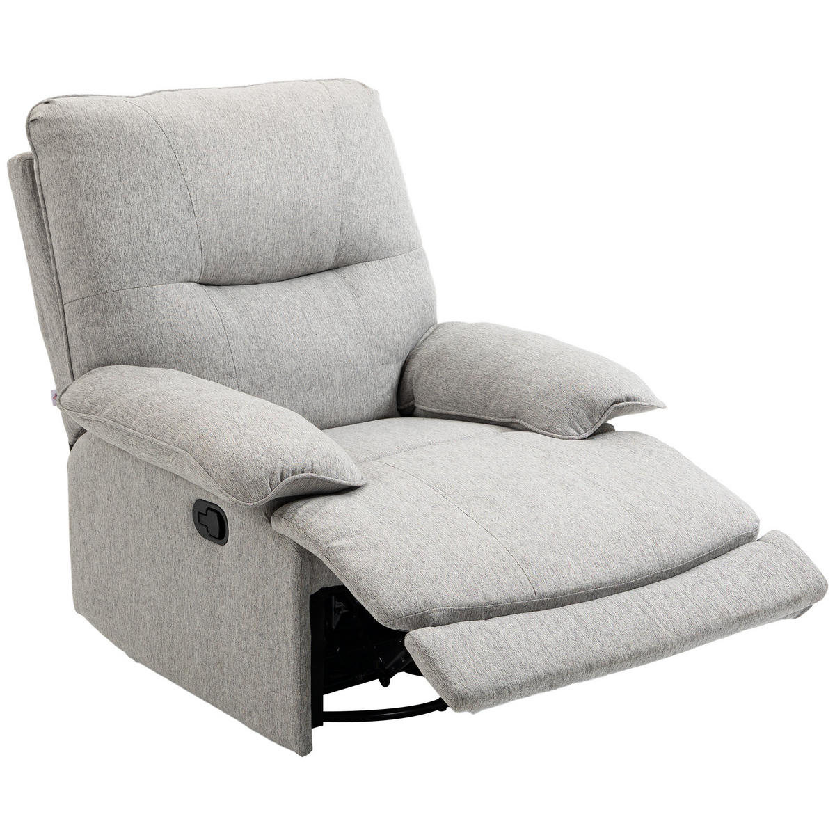 RELAXSESSEL DE-06298 mit Liegefunktion, Fußstütze, bis 150° neigbar Hellgrau - Hellgrau, Holzwerkstoff/Textil (98/101/89cm) - ComfortXL