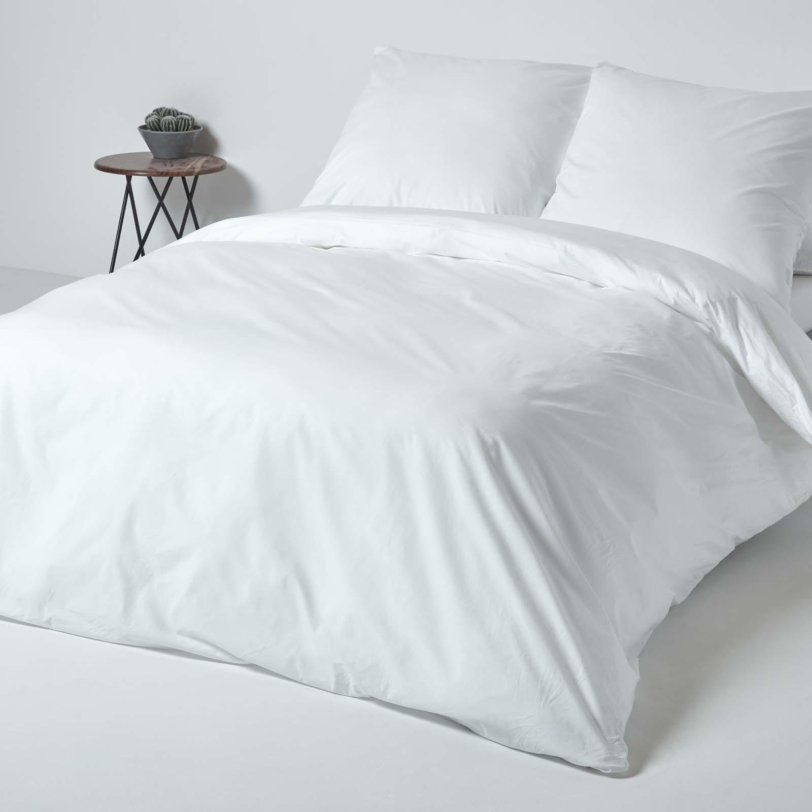 BETTWÄSCHE Perkal Fadendichte 200 - Weiß, Textil (240/220cm) - Homescapes