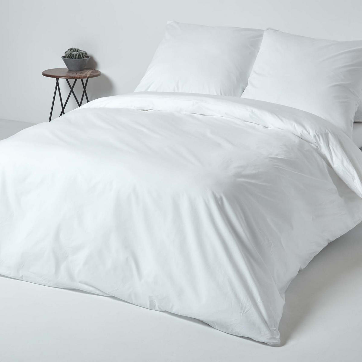 BETTWÄSCHE Perkal Fadendichte 200 - Weiß, Textil (240/220cm) - Homescapes