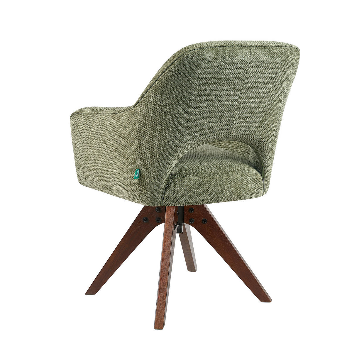 DREHSTUHL Mika-Lena 2er-Set - Nussbaumfarben/Grün, Eichenholz/Holz (60/87/65cm) - DUBI Möbel