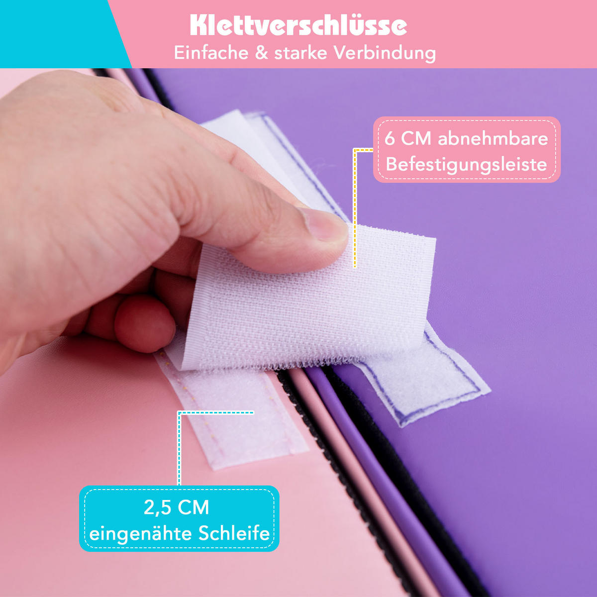 SOFTBAUSTEINE Lila(2er-Set) - Violett, Kunststoff (50/25/100cm) - COSTWAY