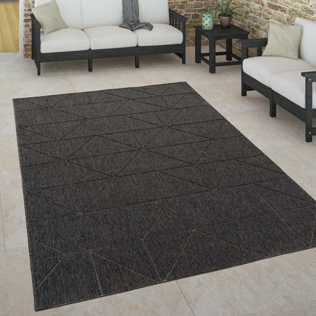 OUTDOORTEPPICH 80/150 cm Brugge 226 - Anthrazit, Textil (80/150cm) - Paco Home