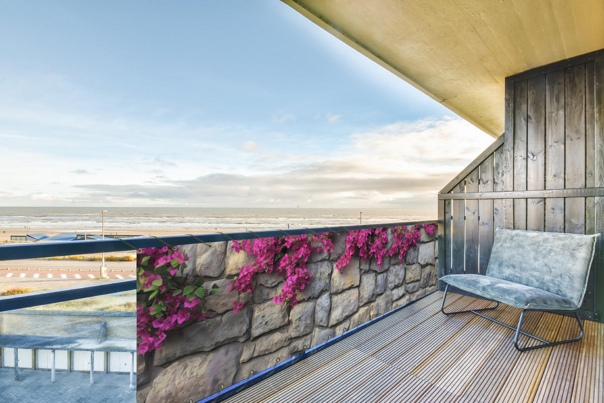 BALKON-SICHTSCHUTZ Bougainvillea - Steinmauer - Rosa - Magenta, Kunststoff (500/130cm) - MuchoWow