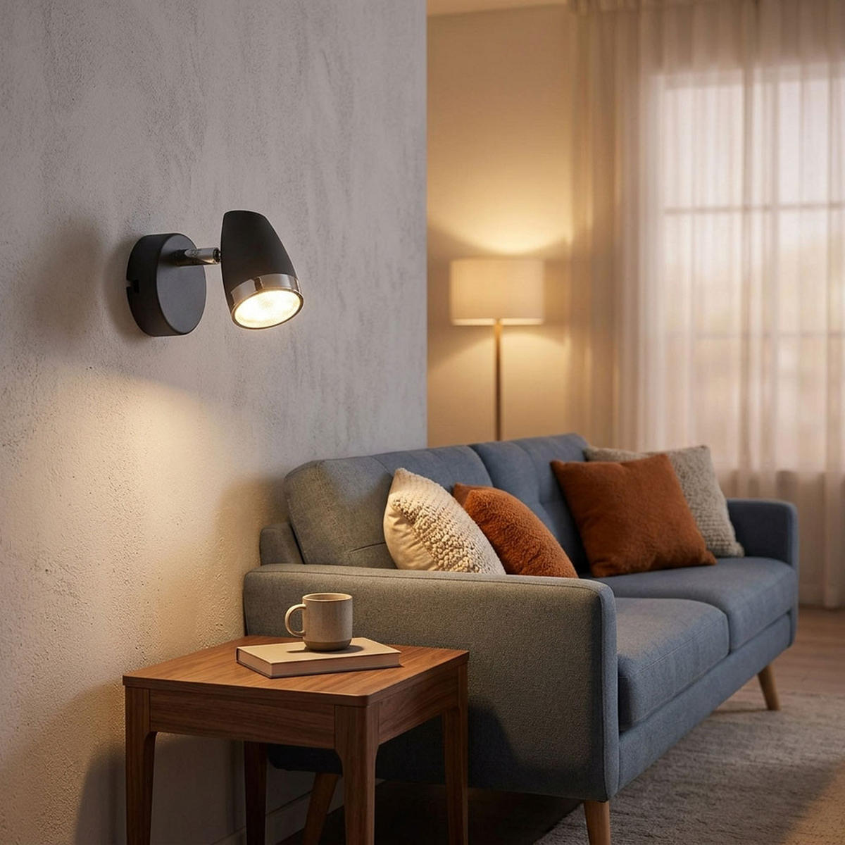 LED WANDLEUCHTE Nero Anthrazit beweglicher Spot - Anthrazit, Metall (8/9/13.8cm) - Globo Lighting