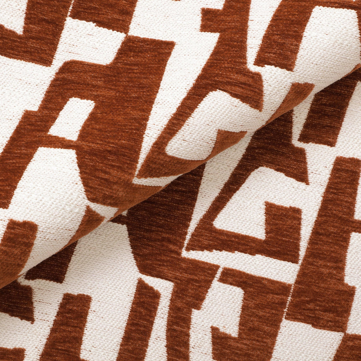SESSEL ELY Strukturierter Stoff mit Muster Terrakotta 60.5cm - Dunkelorange/Terracotta, Textil (60.5/74.5/62cm) - Premium Interiors
