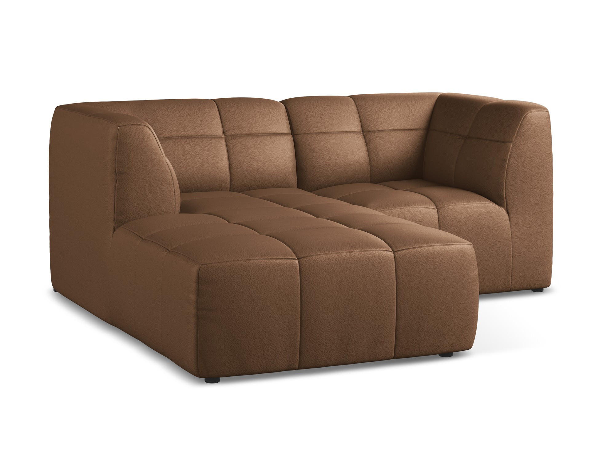 ECKSOFA Links Kunstleder Braun - Schwarz/Mokka, Holzwerkstoff/Kunststoff (191/175cm) - Makamii