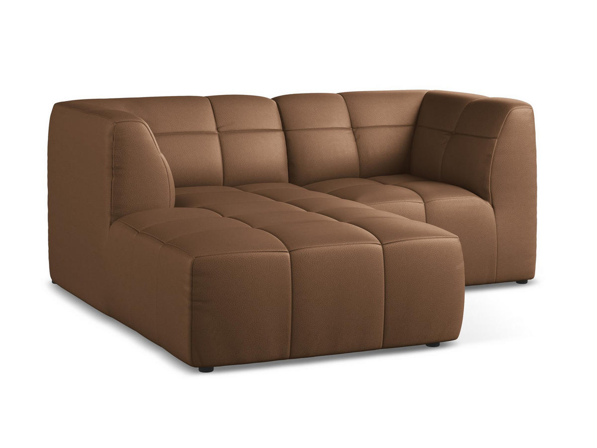 ECKSOFA Links Kunstleder Braun - Schwarz/Mokka, Holzwerkstoff/Kunststoff (191/175cm) - Makamii
