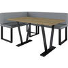 ECKBANKGRUPPE Alina - Kunstleder - 142 x 196 cm - Links - Grau - Grau, Leder/Metall (196/87/142cm) - AN-Moebel 4u