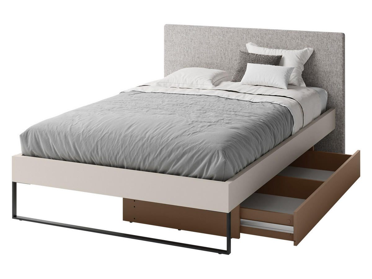 JUGENDBETT Sigma 120x200 SG13 - Kaschmir/Trüffeleichefarben, Holzwerkstoff/Metall (120/200cm) - MIRJAN24