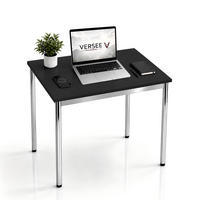 SCHREIBTISCH VST1 100 x 80 cm Schwarz – höhenverstellbar - Chromfarben/Schwarz, Holzwerkstoff (100/80/75.5cm) - Versee