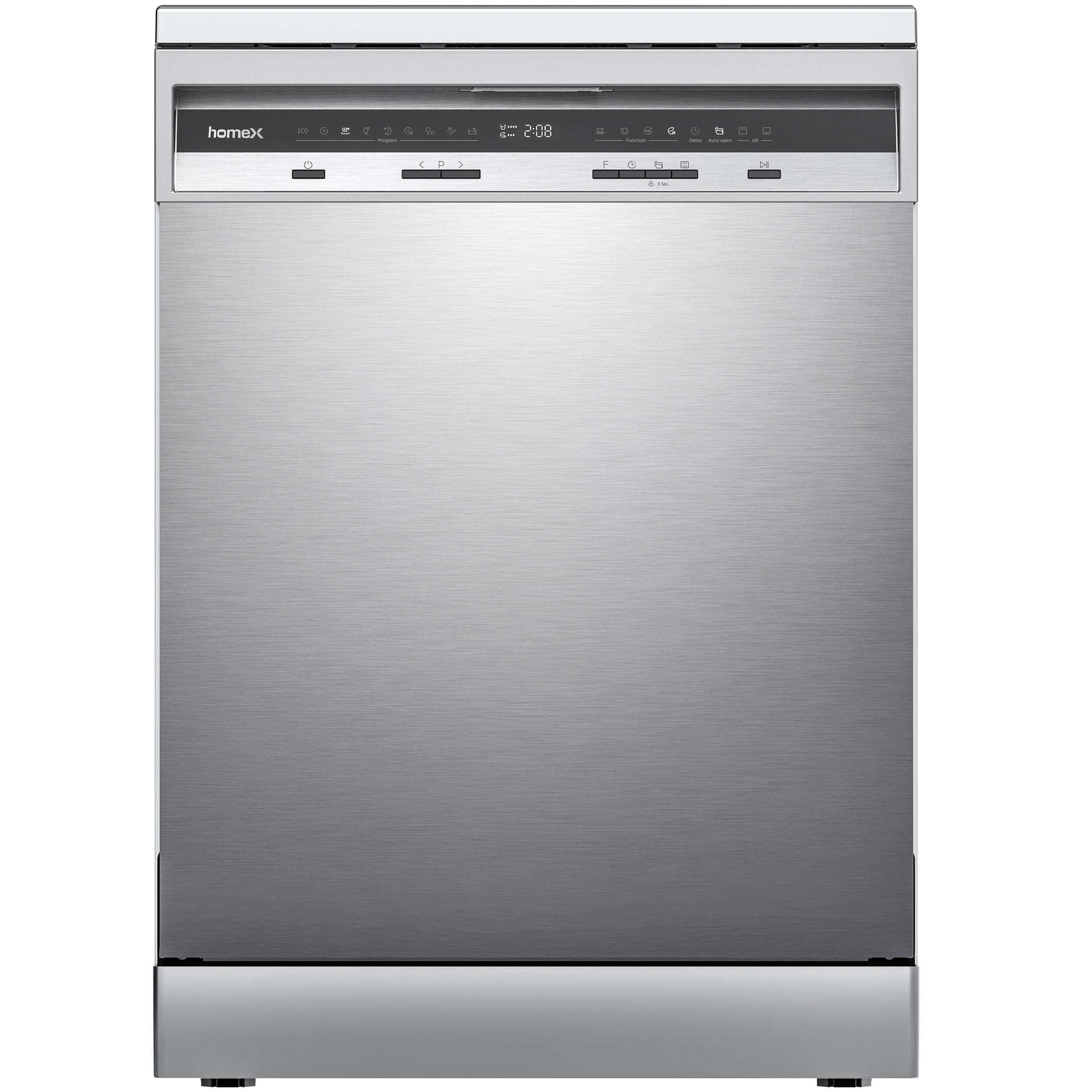 GESCHIRRSPÜLER DWFS601442A-S freistehend 60 cm, Spülmaschine - 14 Maßgedecke, 9 Programme, AquaStop, Unterbaufähig - Silberfarben/Schwarz, Kunststoff/Metall (59.8/84.5/60cm) - homeX