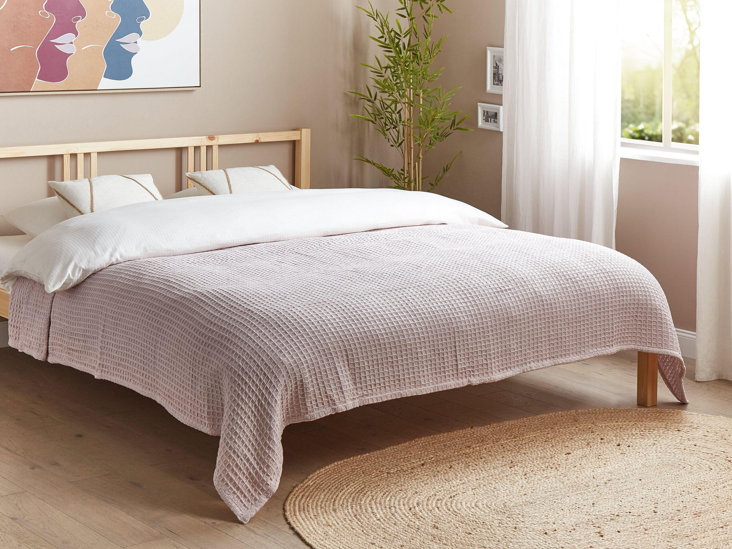 DECKE Rosa 200 x 220 cm Chagyl - Pink, Textil (200/220cm) - Beliani
