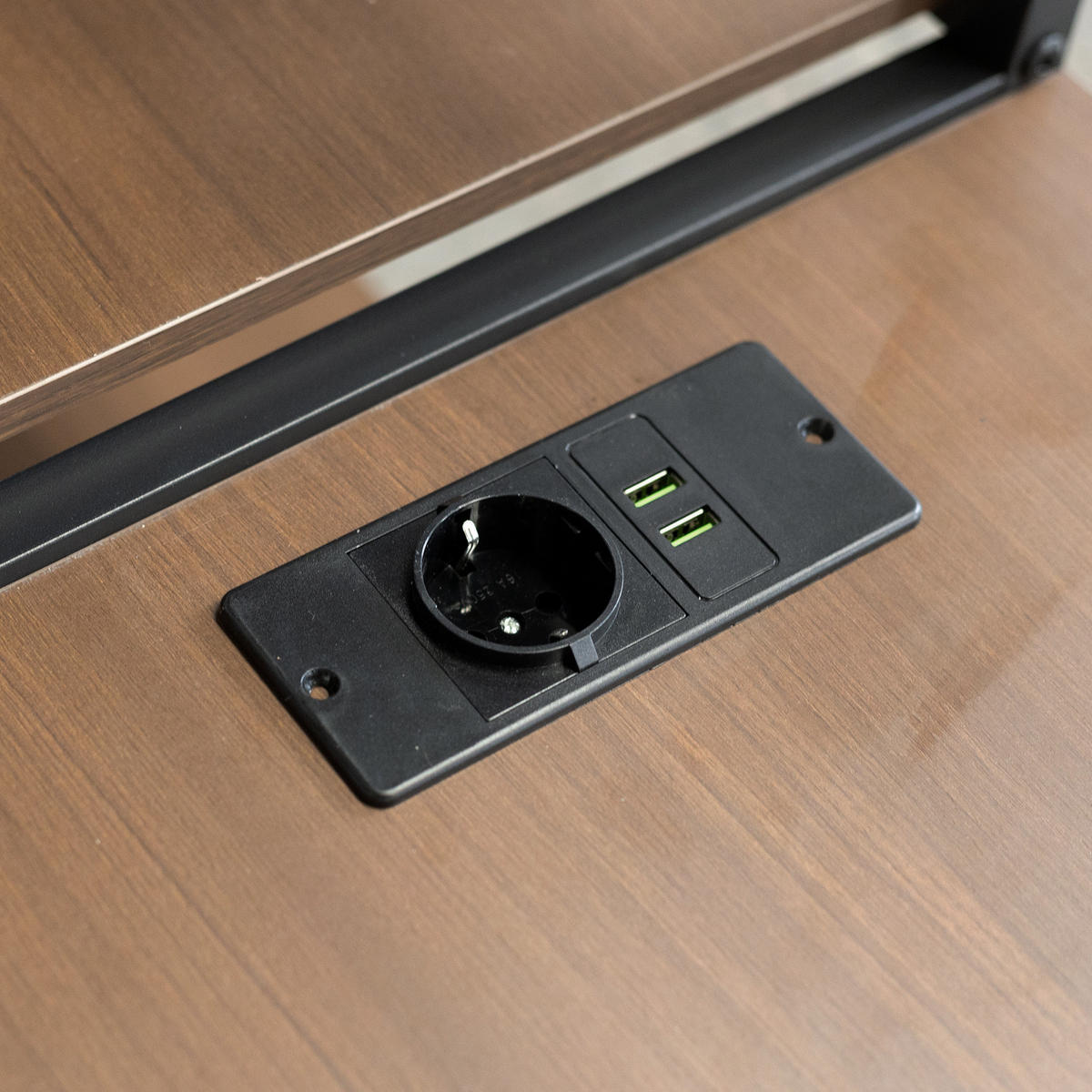 HOCHBETT 90x200 Metall Holz TV-Ständer Steckdose Stauraum Schwarz - Schwarz, Metall - FLIEKS