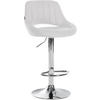 BARHOCKER Lederlook Weiß - Chromfarben/Weiß, Textil/Metall (47/85/48cm) - CLP