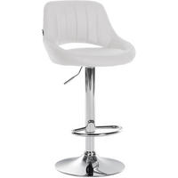 BARHOCKER Lederlook Weiß - Chromfarben/Weiß, Textil/Metall (47/85/48cm) - CLP