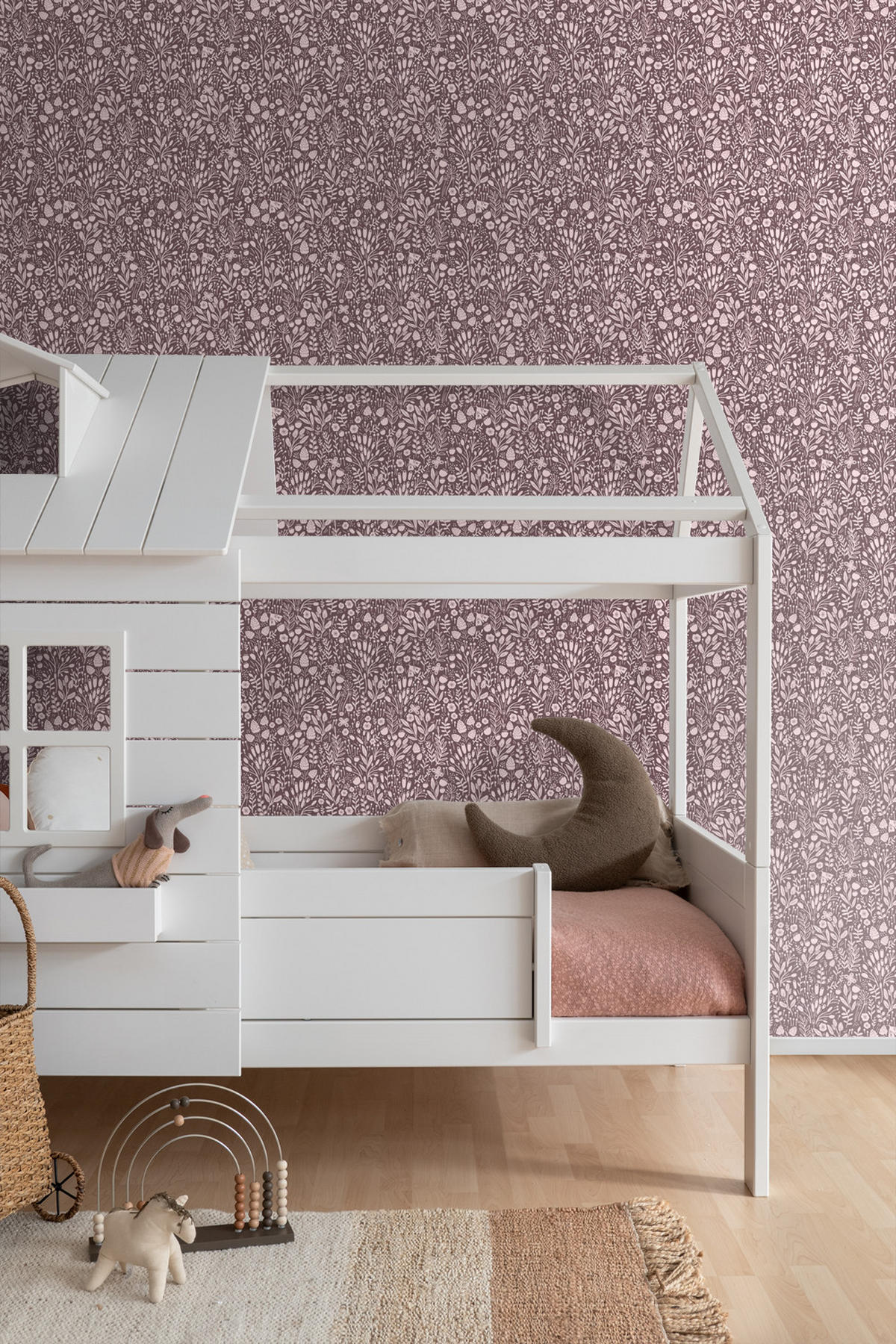TAPETE Blumen 50 x 900 cm - Lila, Papier (50/0.1cm) - ESTAhome