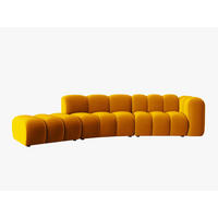 SOFA modular links Lupine aus Samt gelb 5 Sitzplätze - Gelb, Textil (166/70/335cm) - Micadoni