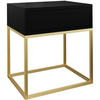 NACHTSCHRANK Kay 45/50/35 schwarz - Goldfarben/Schwarz, Holzwerkstoff/Metall (45/50/35cm) - Beautysofa