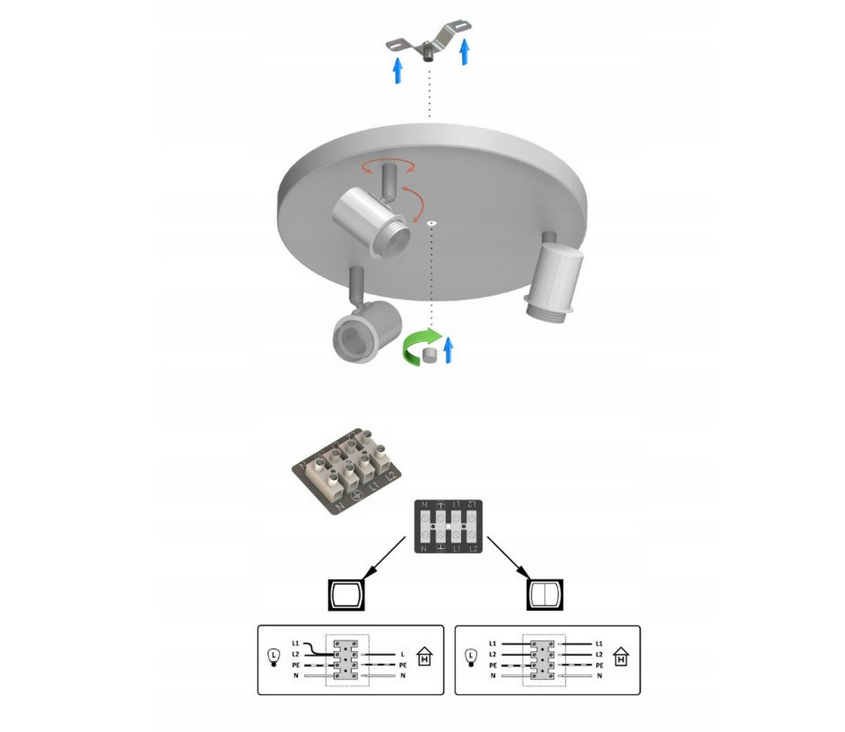 DECKENLEUCHTE Ecru - Beige/Goldfarben, Metall (40/40/21cm) - kiki design