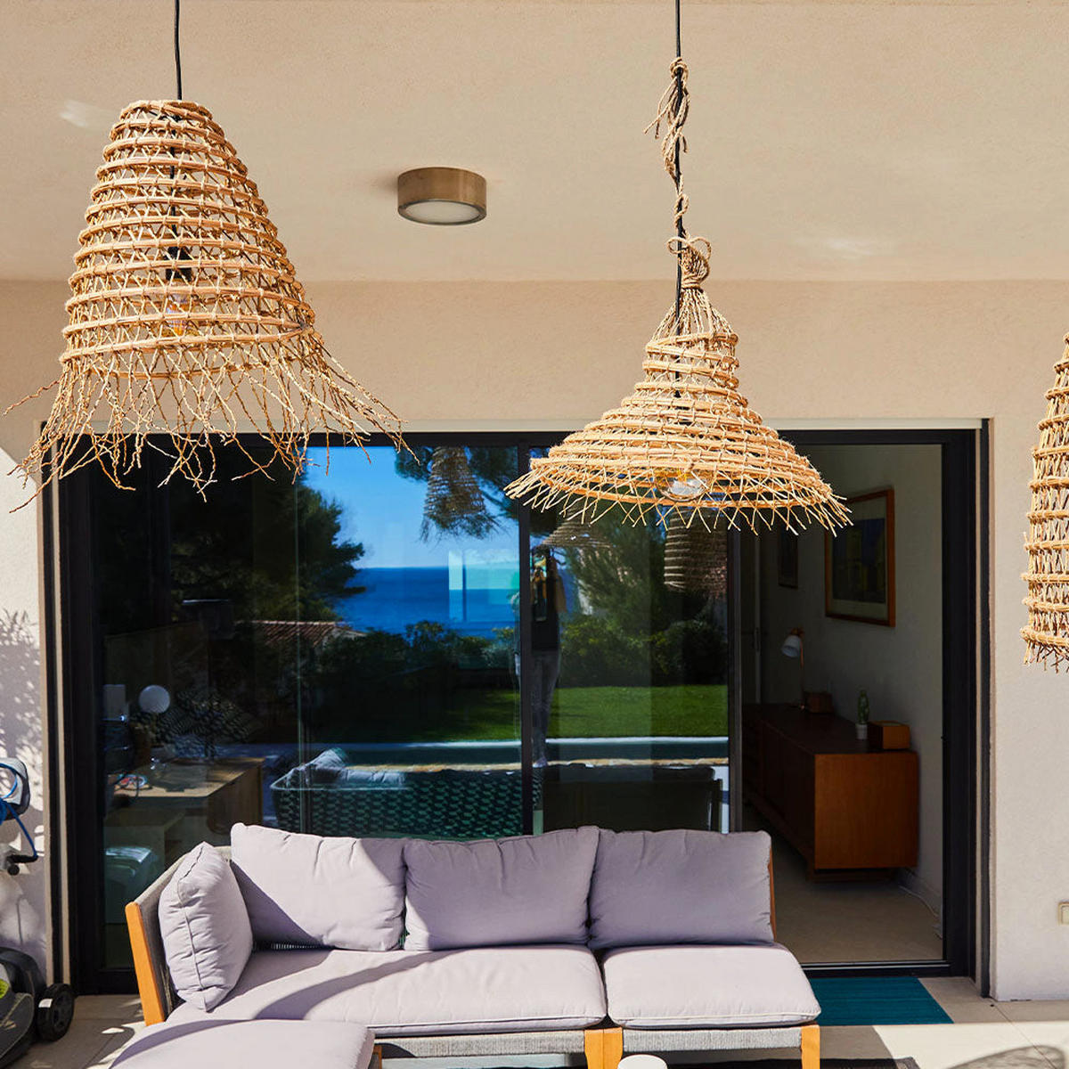 GAIA D60CM 5M Netzadapter - Beige, Naturmaterialien (60/60/44cm) - Lumisky