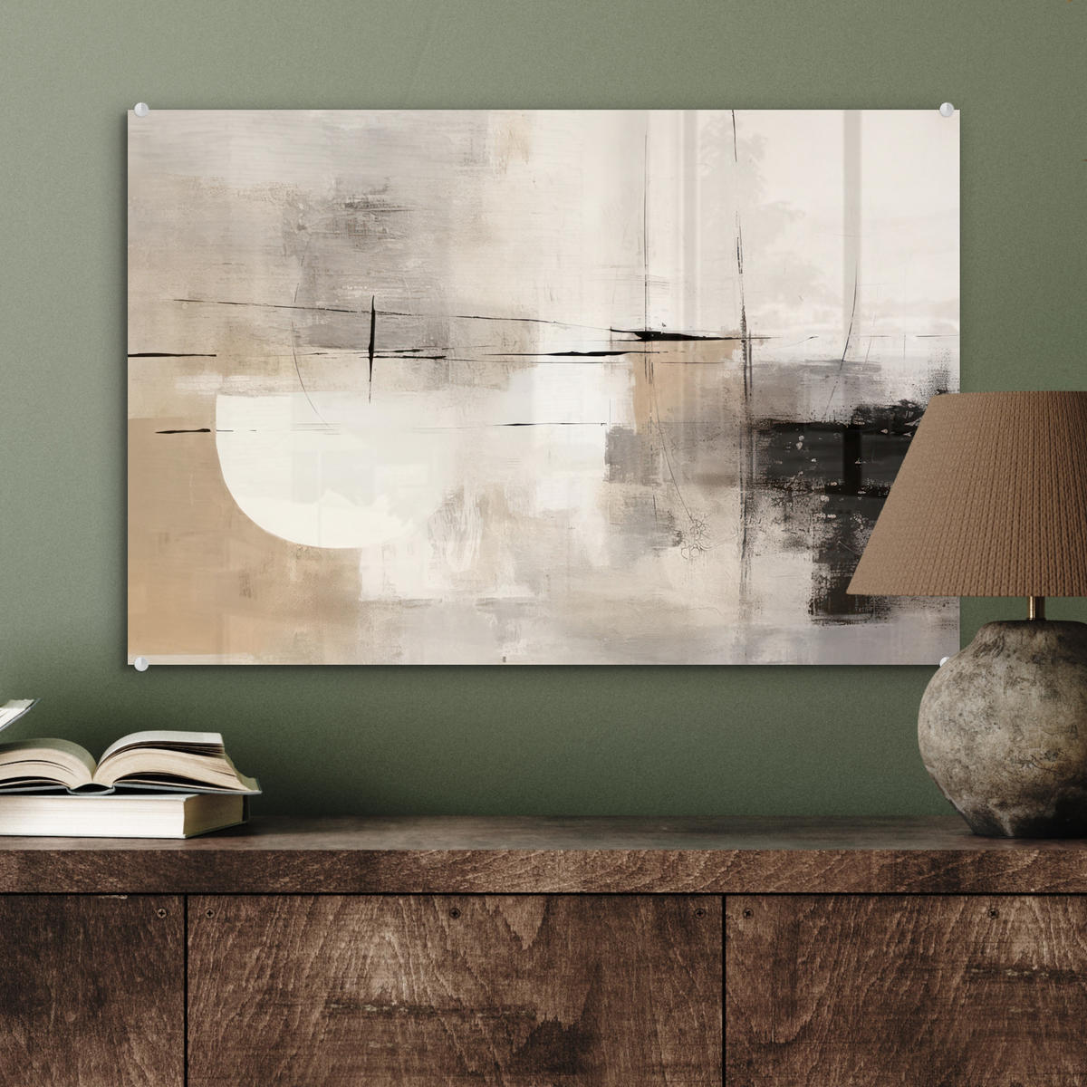 ACRYLGLASBILD Abstrakt - Kunst - Grau 60x40 cm - Hellgrau, Glas (60/40cm) - MuchoWow