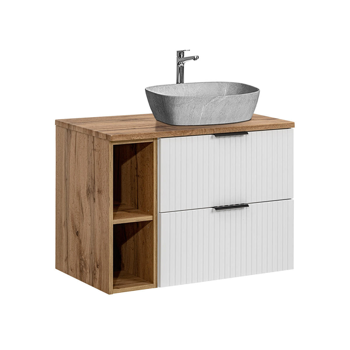 WASCHTISCH 80.6cm Adriel Weiß - Weiß, Holzwerkstoff (80.6/59/46cm) - Petits-meubles