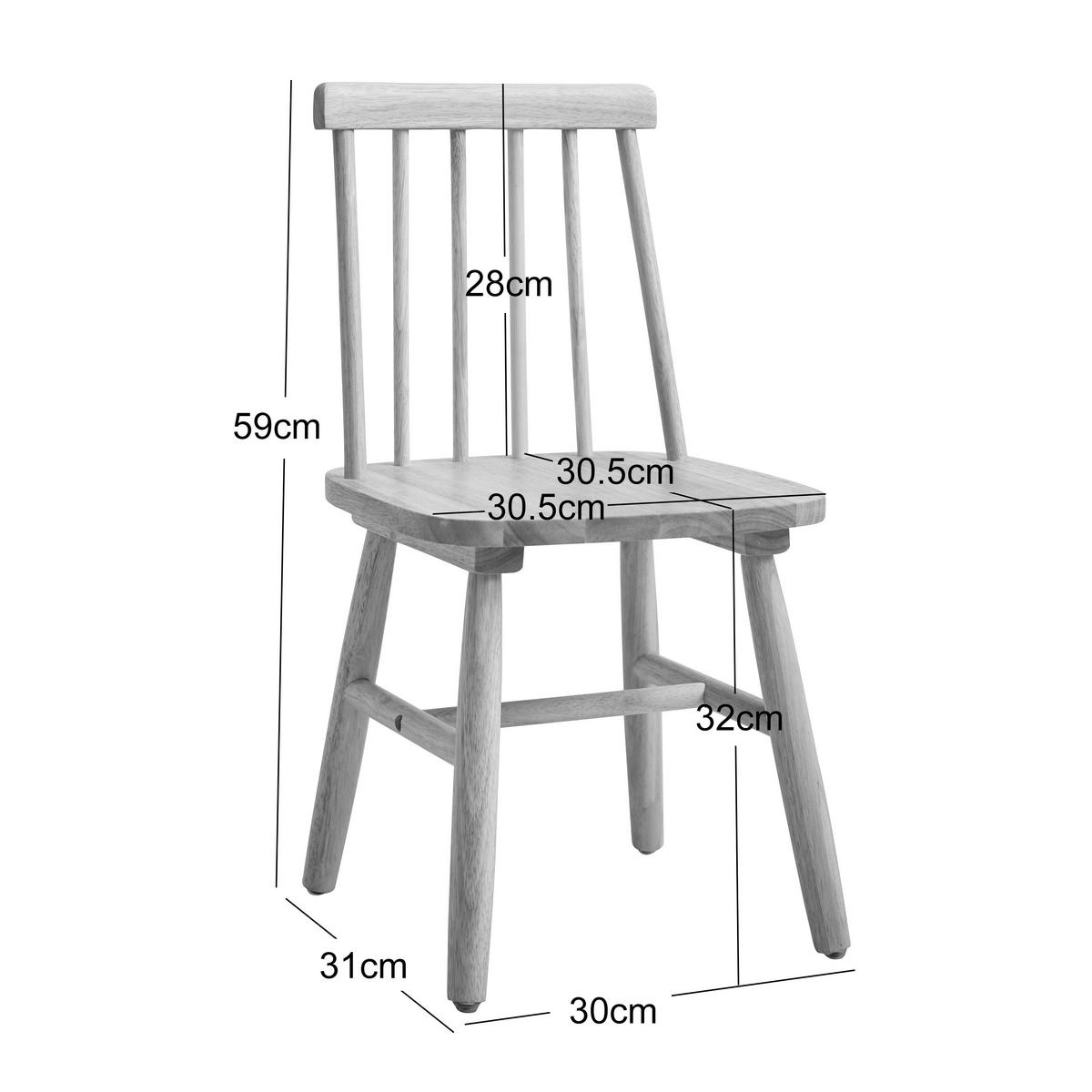 STUHL FÜR KINDER 2er-Set Holz Weiß - Weiß, Holz (31/59/31cm) - Nordlys