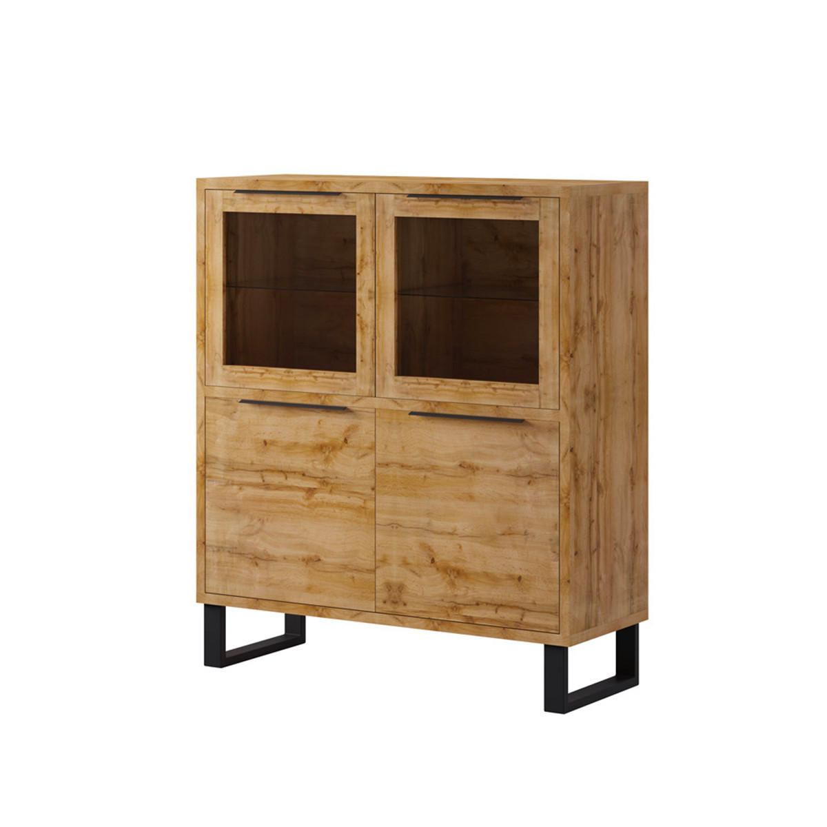 VITRÍNA Eden Dřevo a kov - hnědá, kompozitní dřevo (120/140/45cm) - Petits-meubles